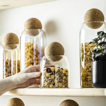 Load image into Gallery viewer, Glass Cork Ball Storage Jars
