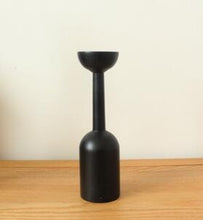 Load image into Gallery viewer, Black Minimalist Wooden Candle Holders
