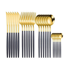 Load image into Gallery viewer, 24 piece stainless steel cutlery set 
