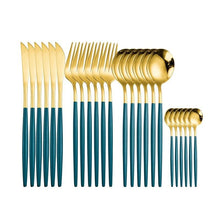 Load image into Gallery viewer, 24 piece stainless steel cutlery set 
