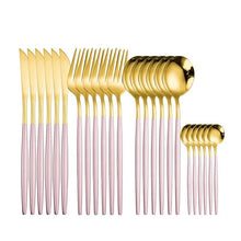 Load image into Gallery viewer, 24 piece stainless steel cutlery set 
