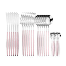 Load image into Gallery viewer, 24 piece stainless steel cutlery set 
