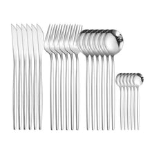 Load image into Gallery viewer, 24 piece stainless steel cutlery set 

