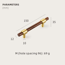 Load image into Gallery viewer, Walnut &amp; Brass Bar Handle
