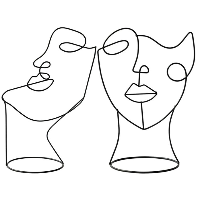 abstract iron face sculptures 