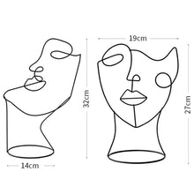 Load image into Gallery viewer, abstract iron face sculptures 
