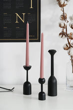 Load image into Gallery viewer, Black Minimalist Wooden Candle Holders
