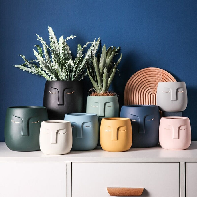 Ceramic Face Pots