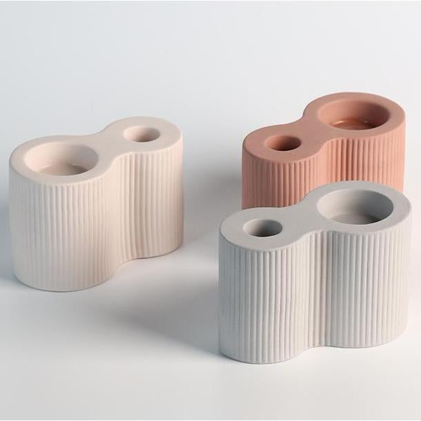 Dual Ceramic Candle Holder
