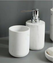 Load image into Gallery viewer, Marble Effect Bathroom Accessory Set
