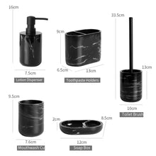 Load image into Gallery viewer, Marble Effect Bathroom Accessory Set
