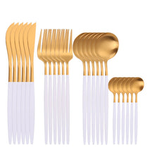 Load image into Gallery viewer, 24 piece stainless steel cutlery set 
