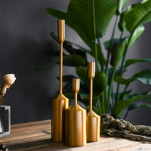 Load image into Gallery viewer, Metal Gold Plated Candle Stick Holder
